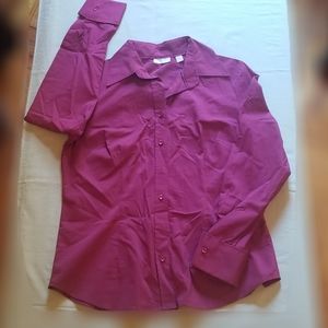 NY&C Long Sleeve Button Up Shirt Plum